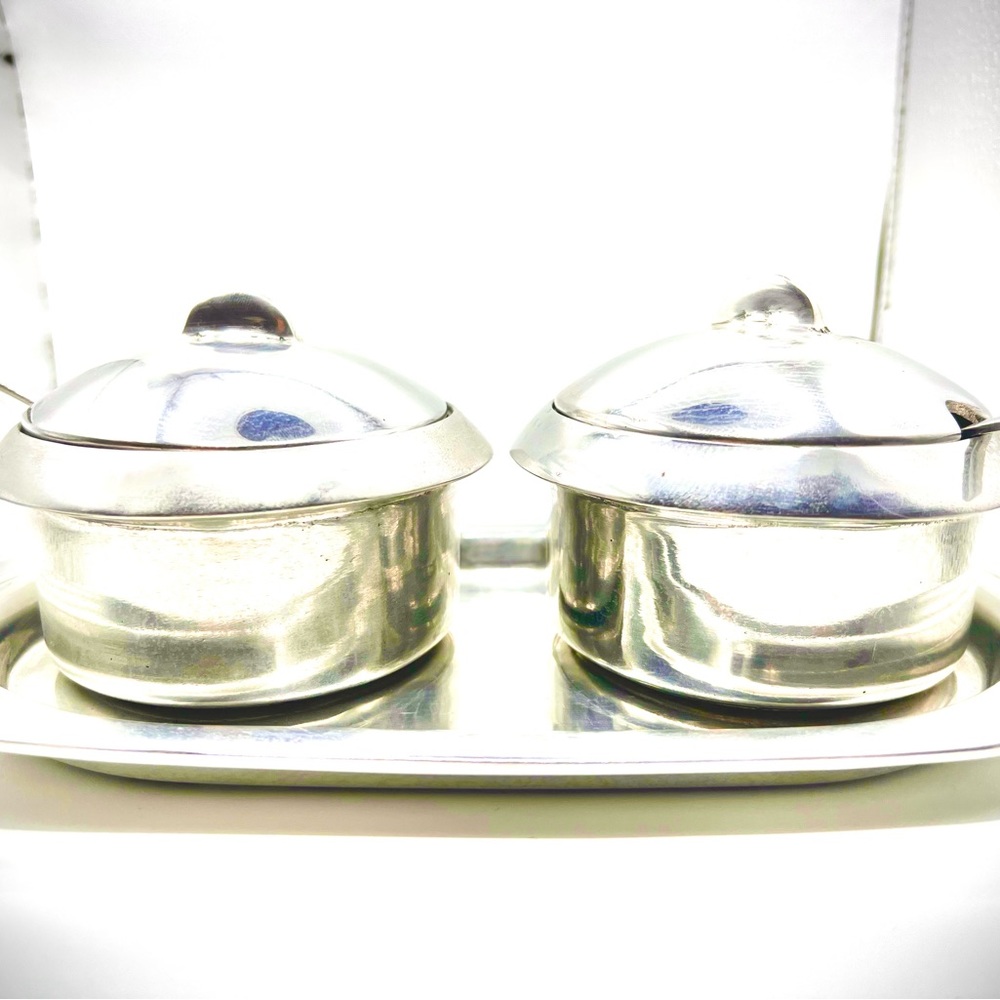 Unique Sugar Bowl Spice Jars Set-Lids-Spoons-& Tray-Suitable for all Spices.